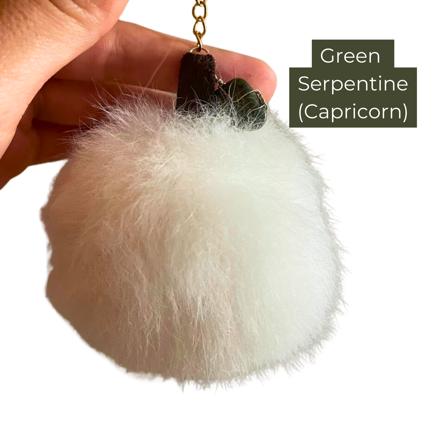 Alpaca Pom Crystal Keychain