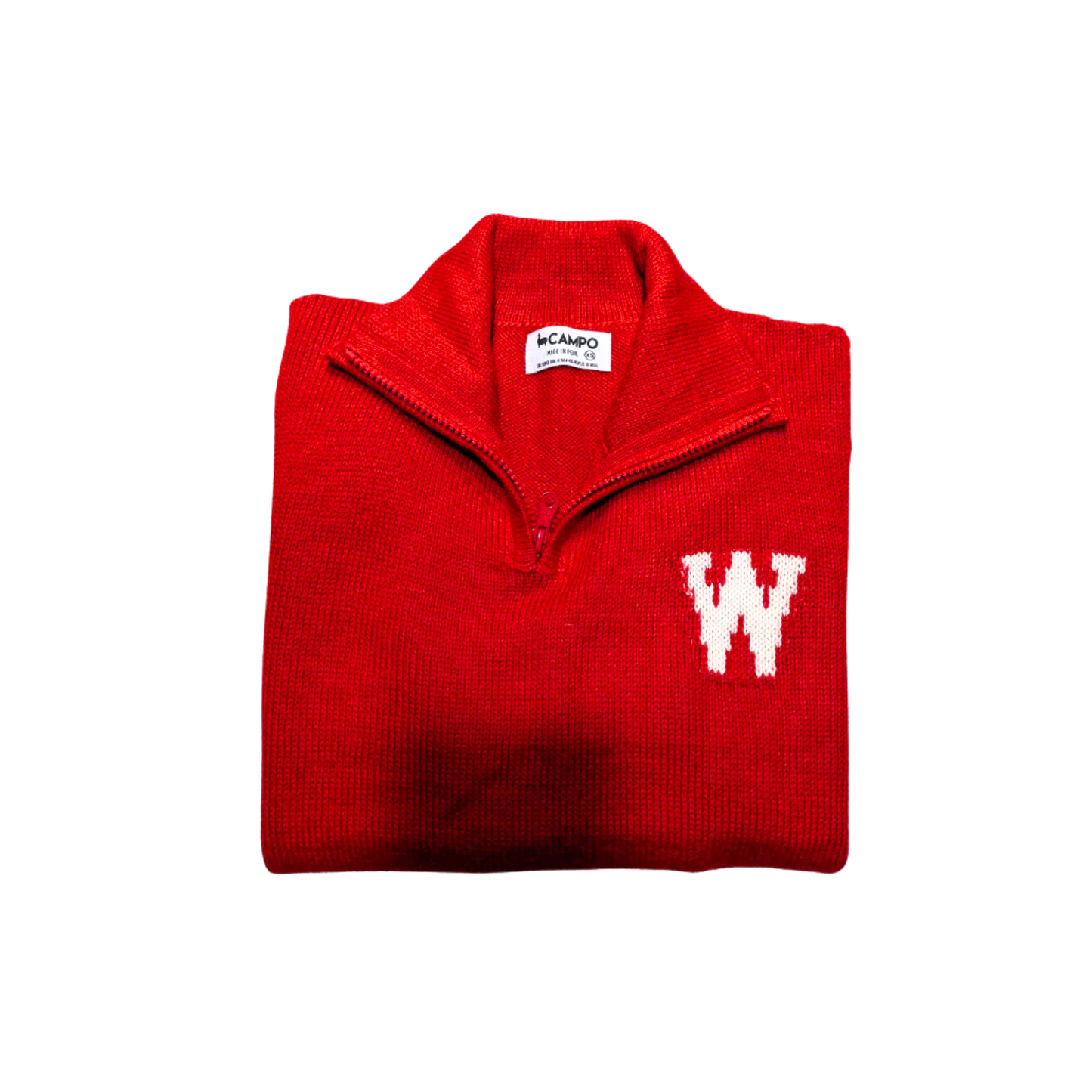 Wisconsin Quarter Zip-Up Alpaca - Red