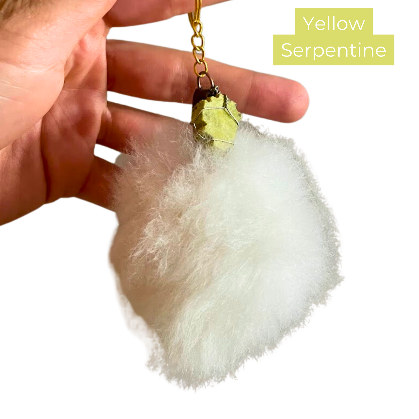 Alpaca Pom Crystal Keychain