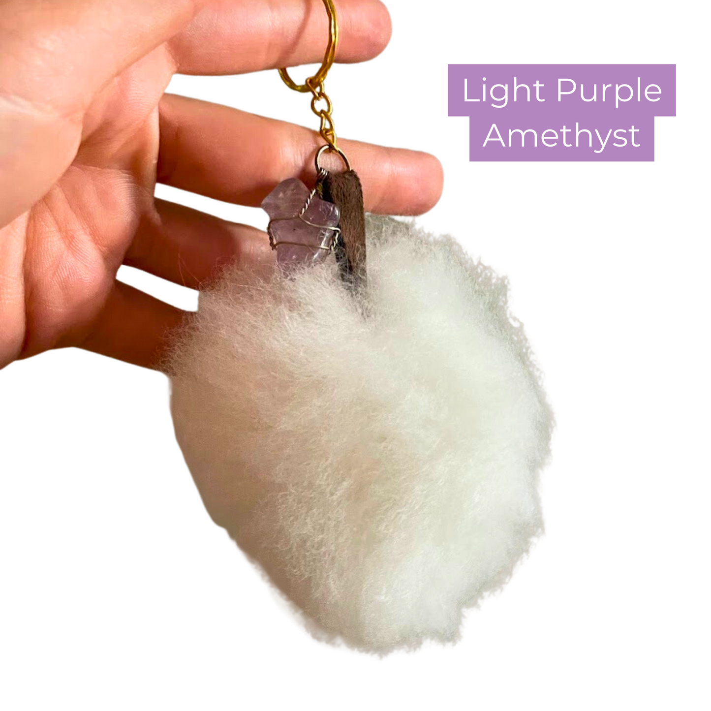 Alpaca Pom Crystal Keychain