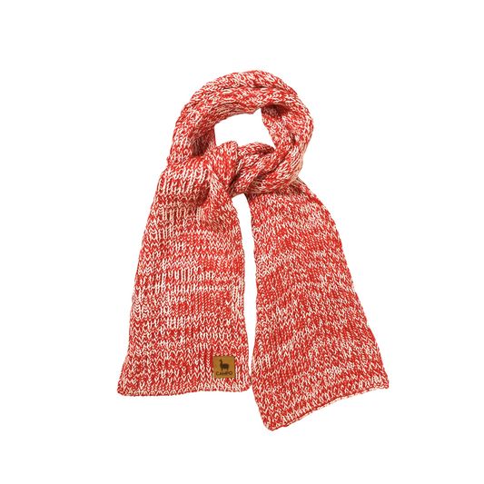 Alpaca Knitted Scarf - Red & White
