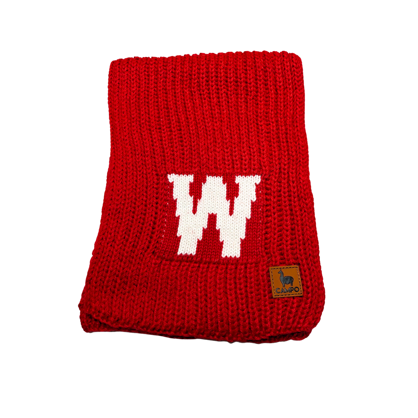 Alpaca Knitted Wisconsin Scarf - folded display