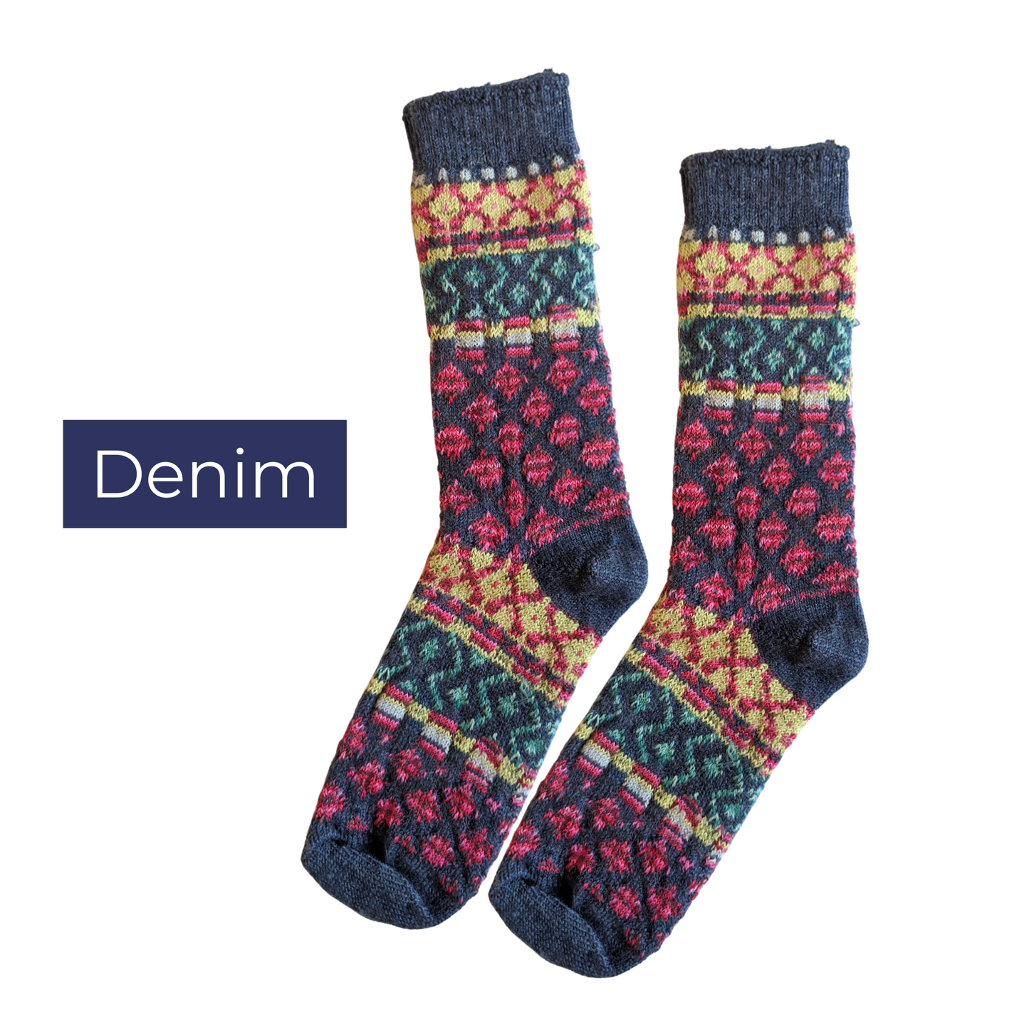 Alpaca Socks - Fair Isle Degas