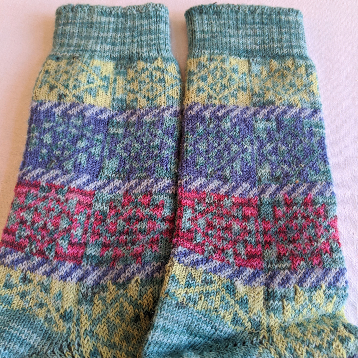 Alpaca Socks - Fair Isle Santa Fe