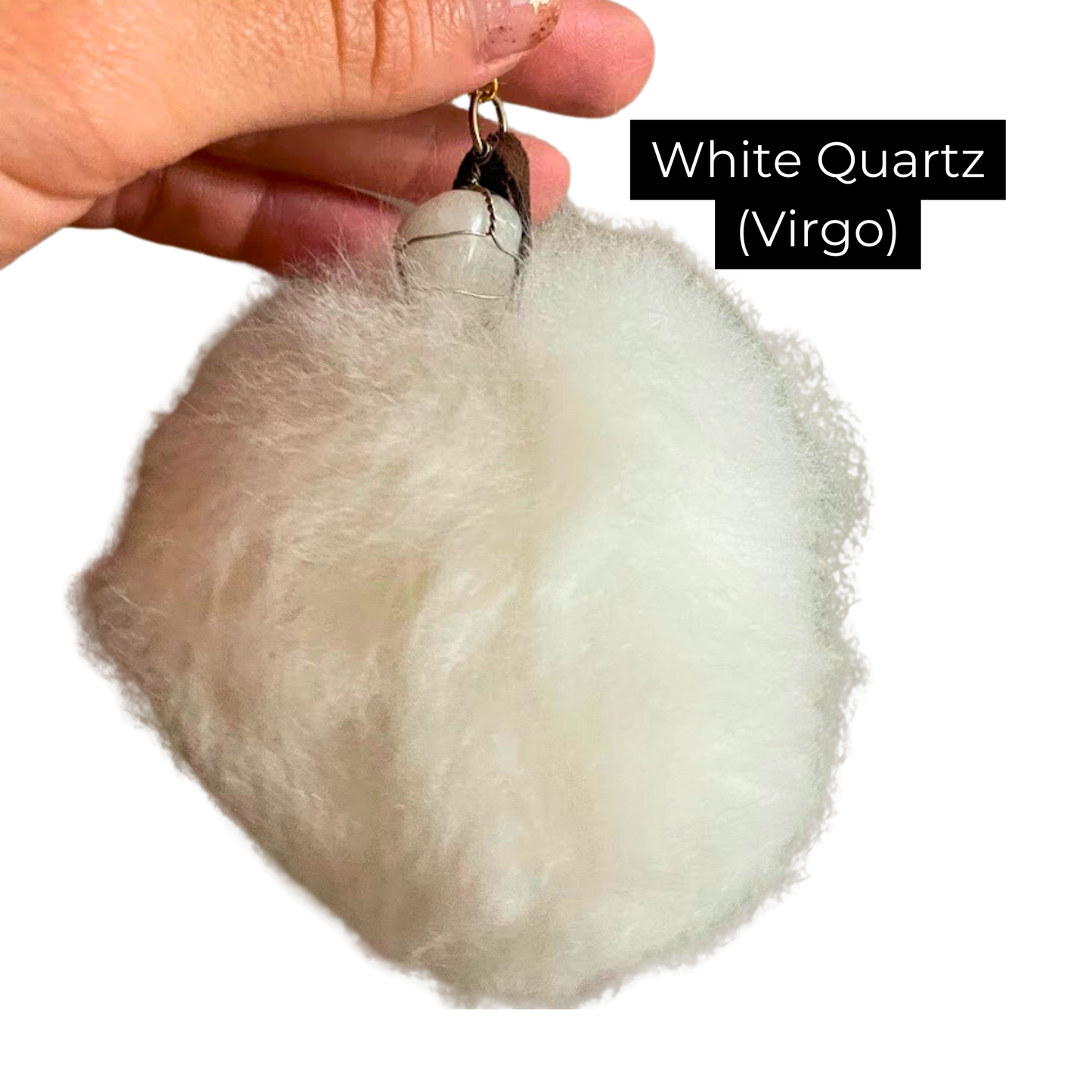 Alpaca Pom Crystal Keychain