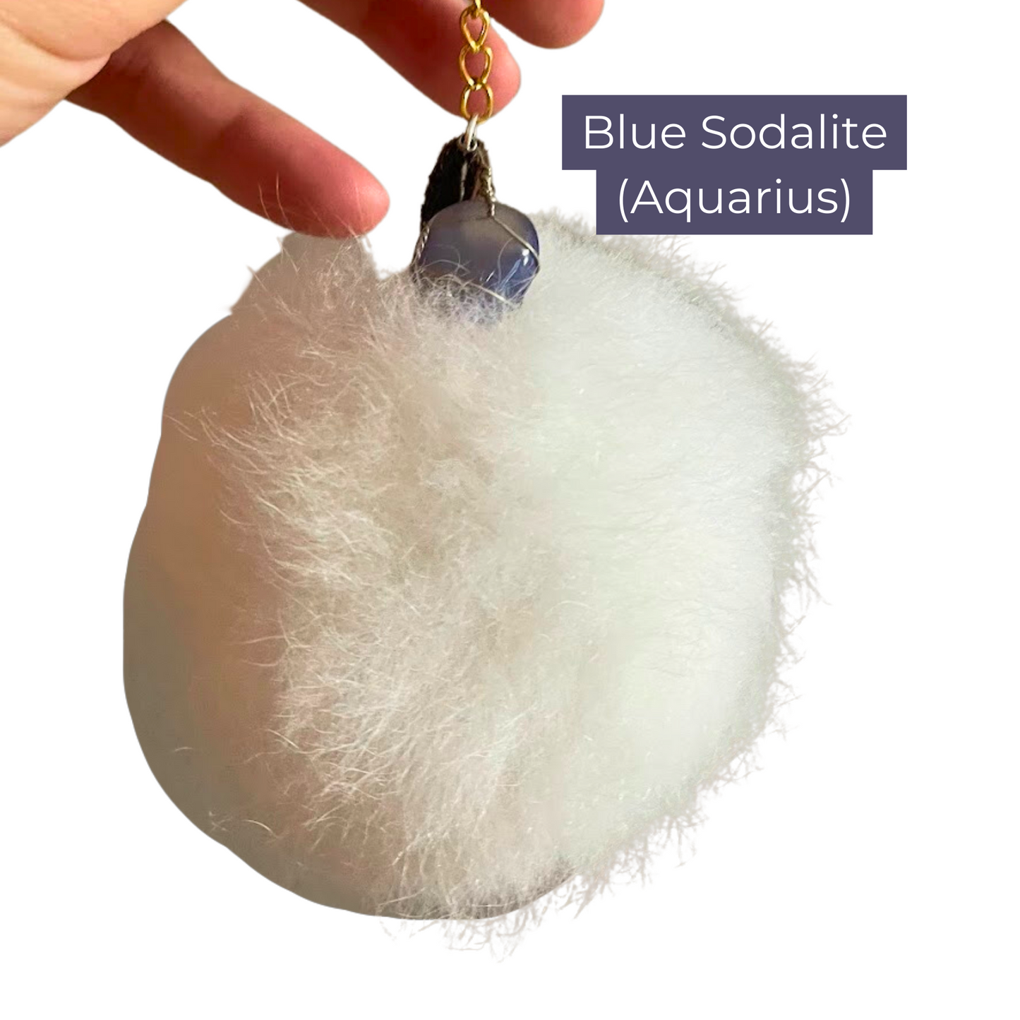 Alpaca Pom Crystal Keychain