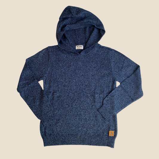 Blue hoodie on a beige background