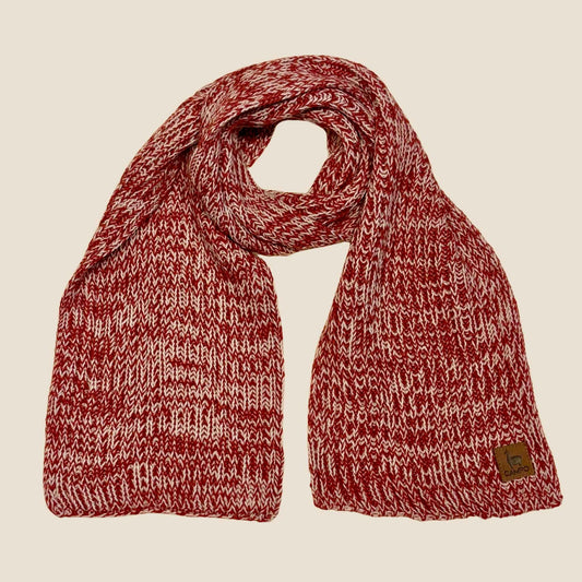 Alpaca Knitted Scarf - Red & White