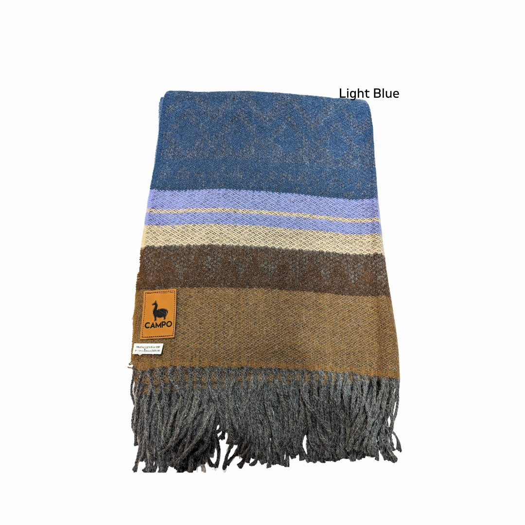 Tri-Color Woven Alpaca Blanket