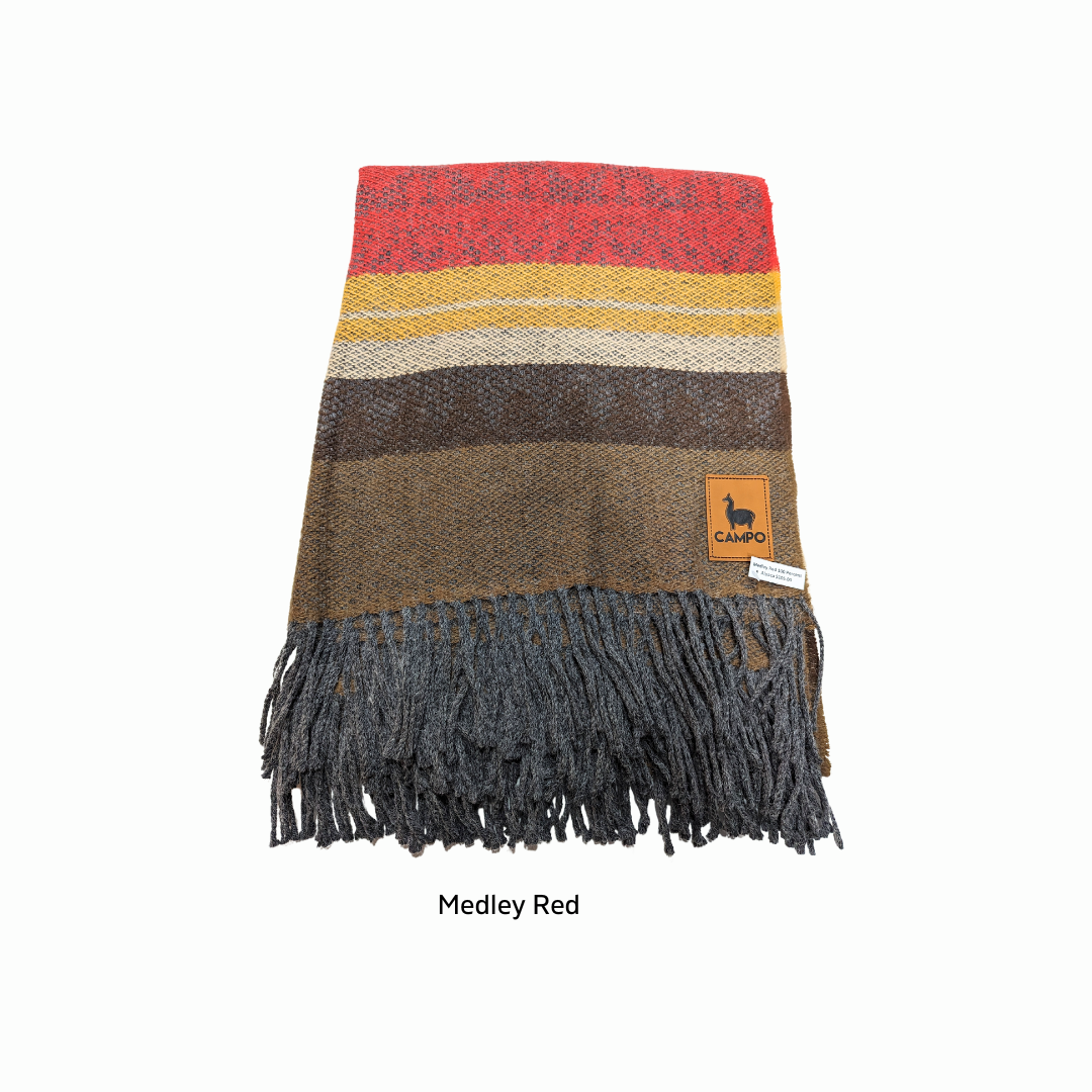 Tri-Color Woven Alpaca Blanket