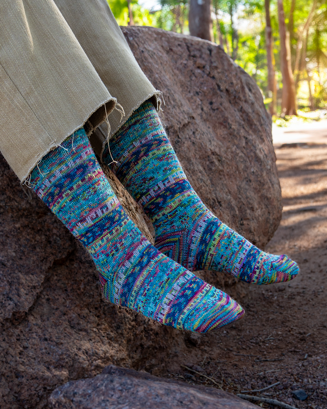 Alpaca Socks - Fair Isle Degas