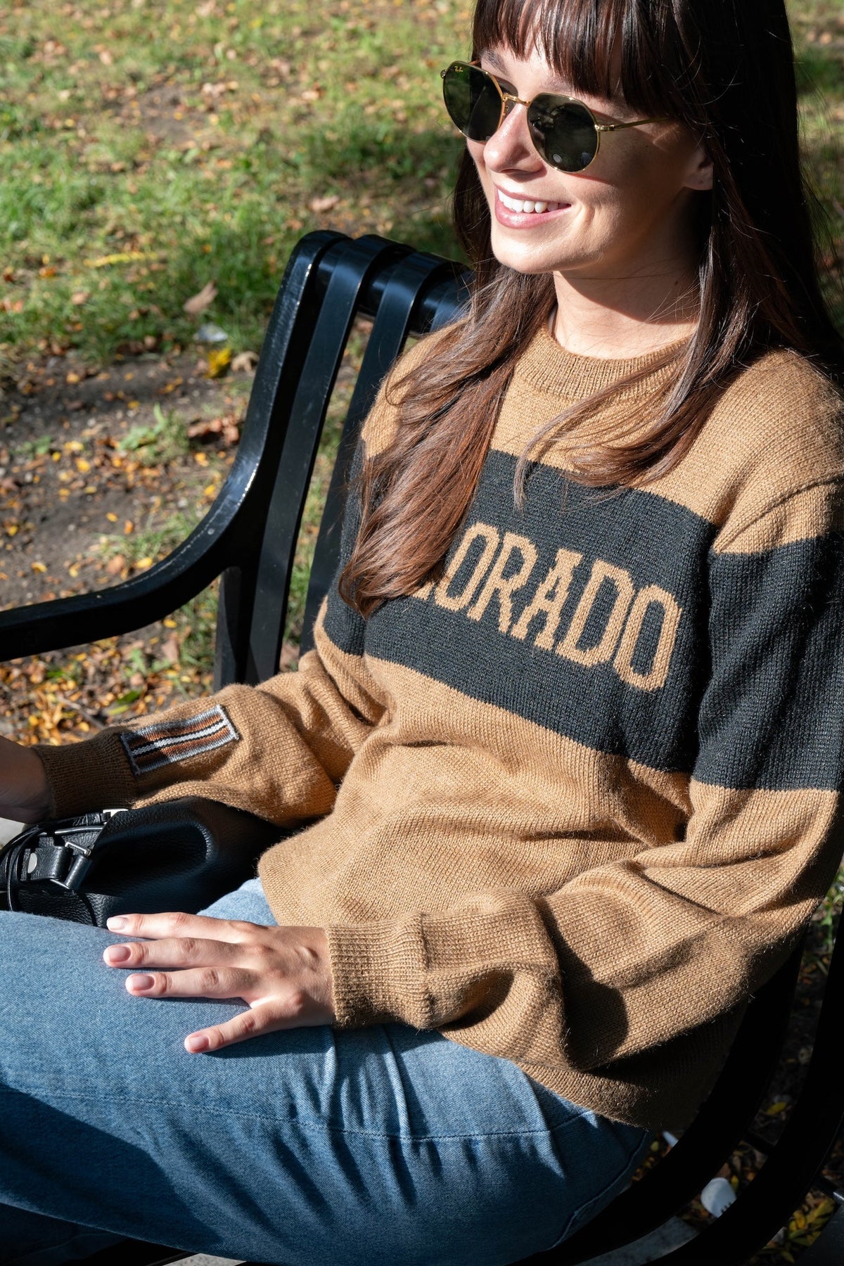 Colorado Varsity Alpaca Sweater - Tan & Black