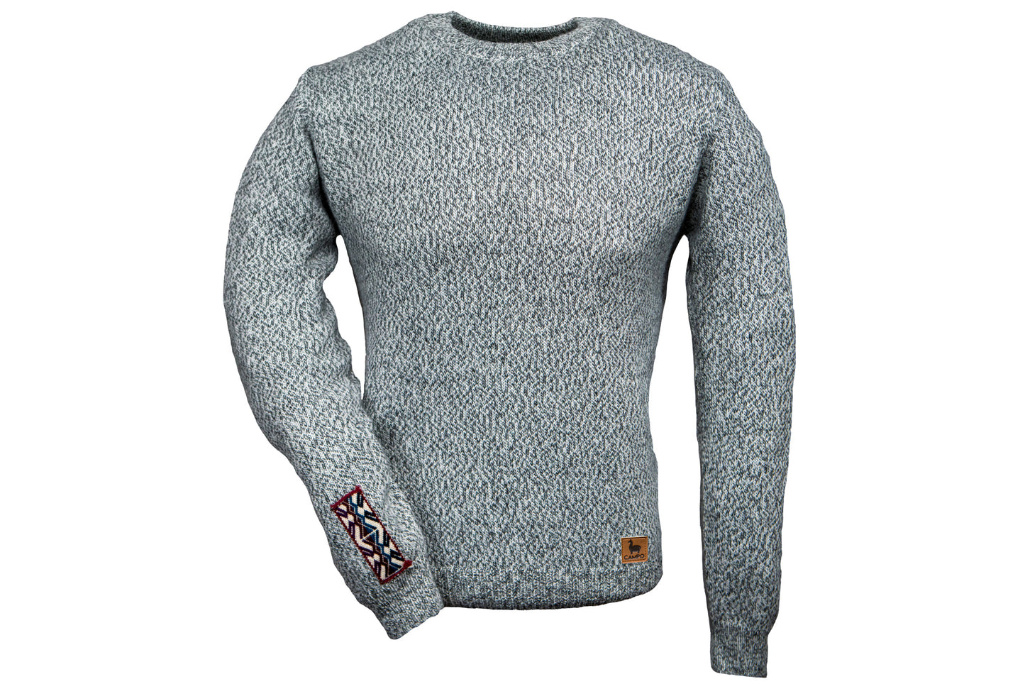 Alpaca Crew Neck Sweater - Salt & Pepper