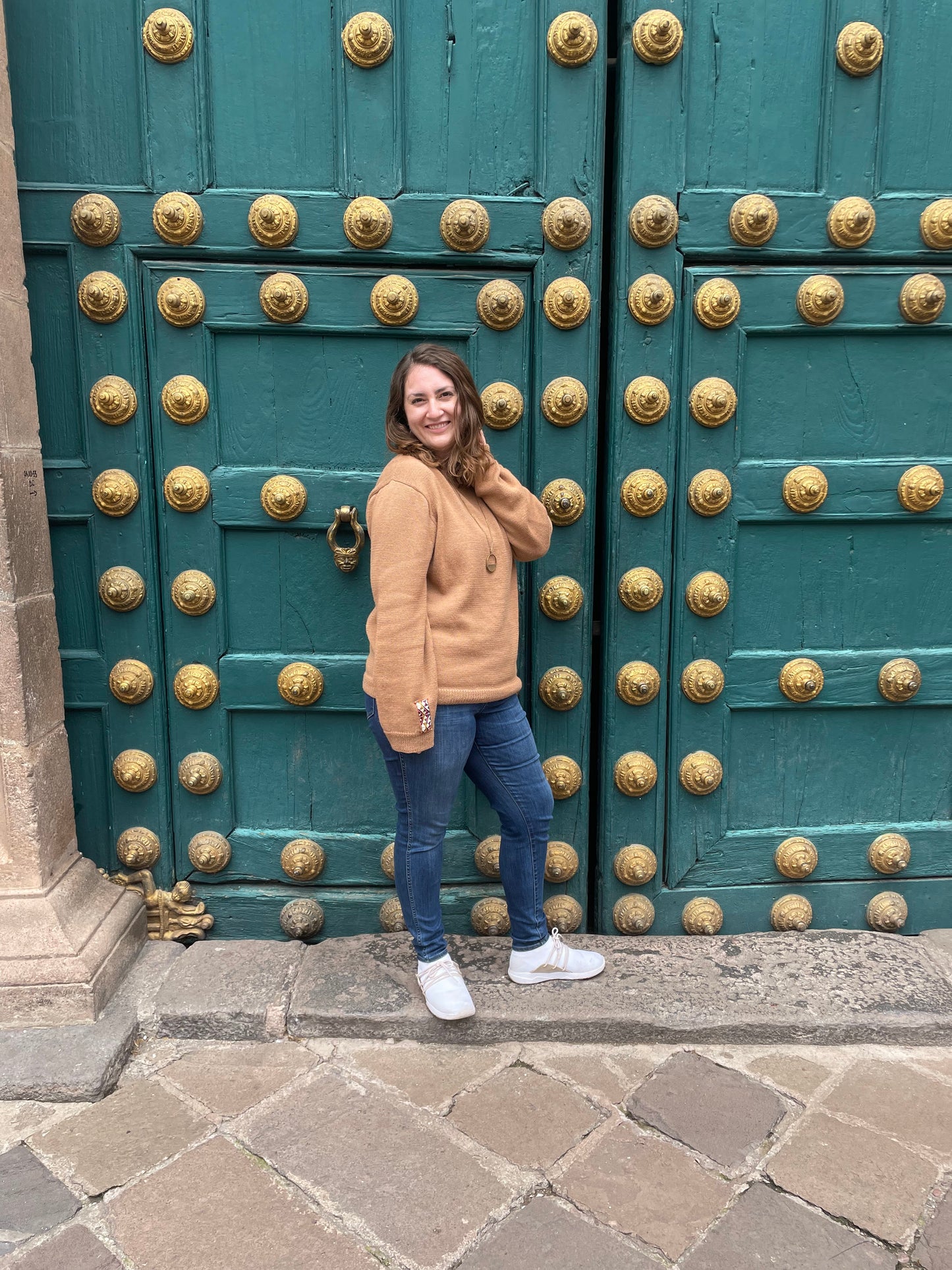 Alpaca Crew Neck Sweater - Camel