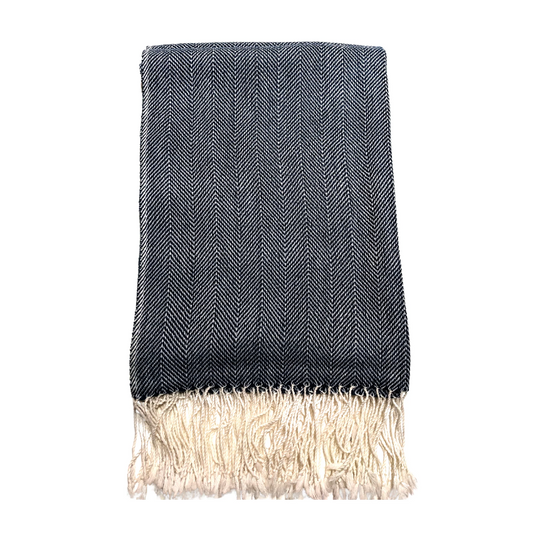 A collection of three hand-loomed throw blankets in blue, red, and beige, each featuring a traditional Peruvian Sarga pattern.