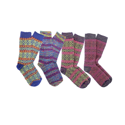 Alpaca Socks - Fair Isle Monet