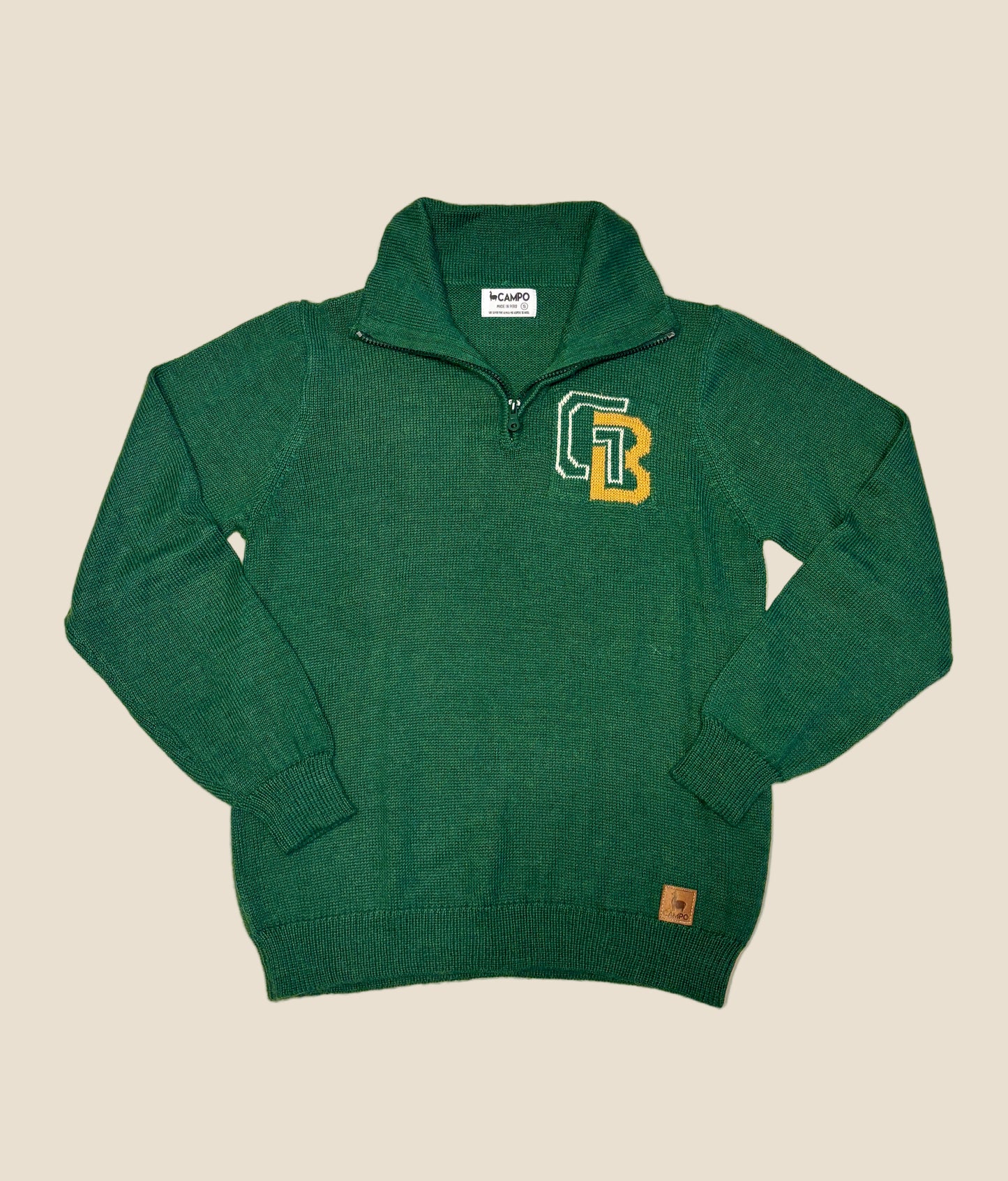 Green Bay Icon Quarter Zip Green Sweater