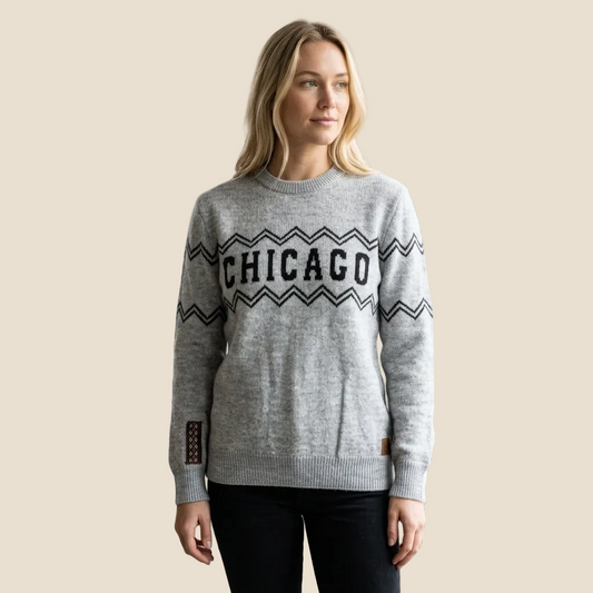 Chicago Alpaca Crew Neck Sweater - Light Gray
