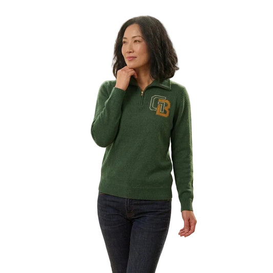 Green Bay Quarter Zip-Up Alpaca Sweater - Vintage GB (WS)