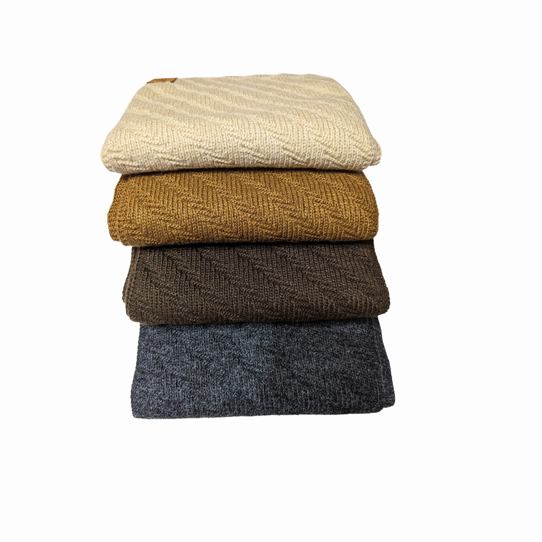 Herringbone Knit Scarf 50% Baby Alpaca
