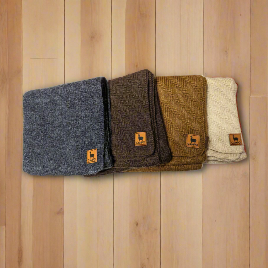 Herringbone Knit Scarf 50% Baby Alpaca