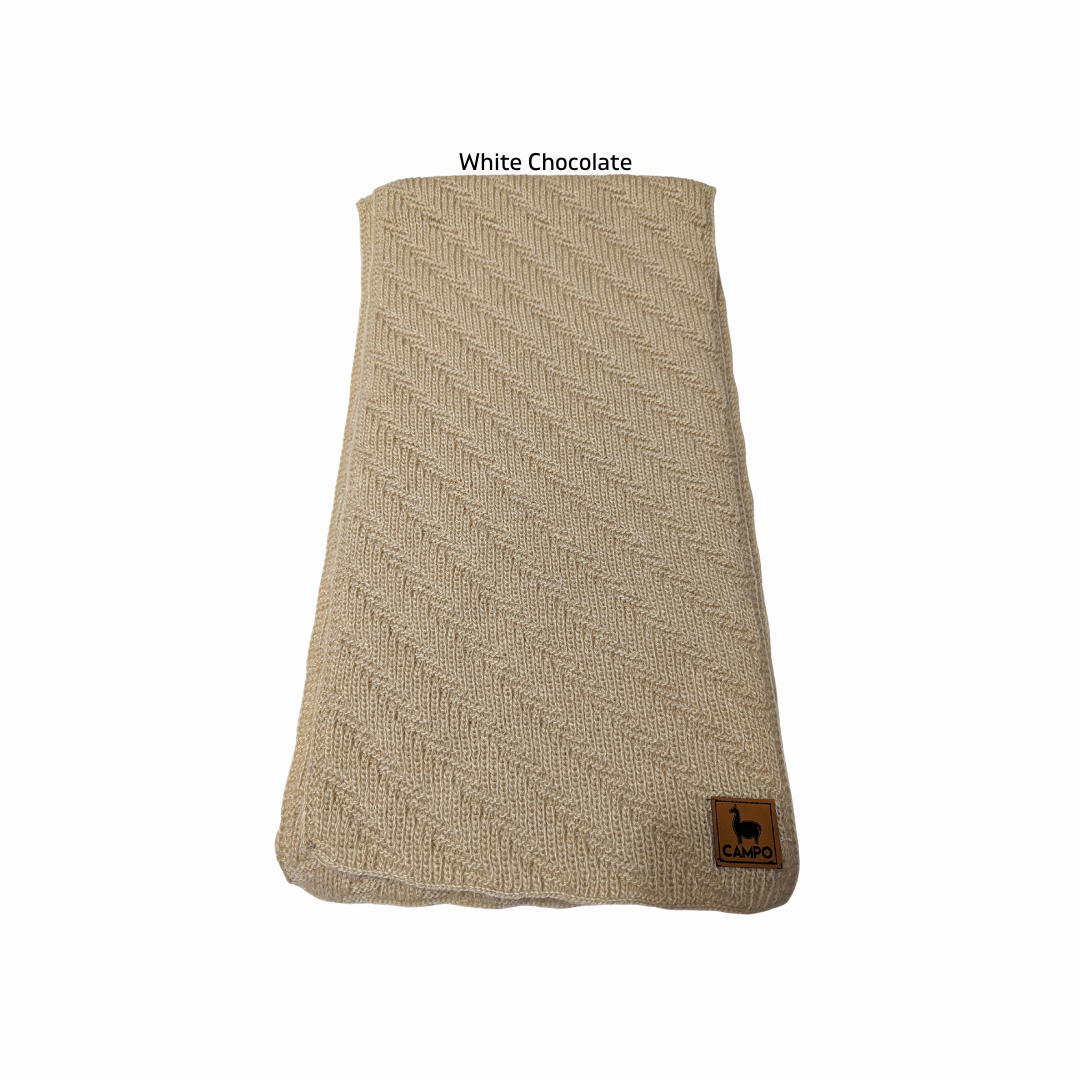 Herringbone Knit Scarf 50% Baby Alpaca