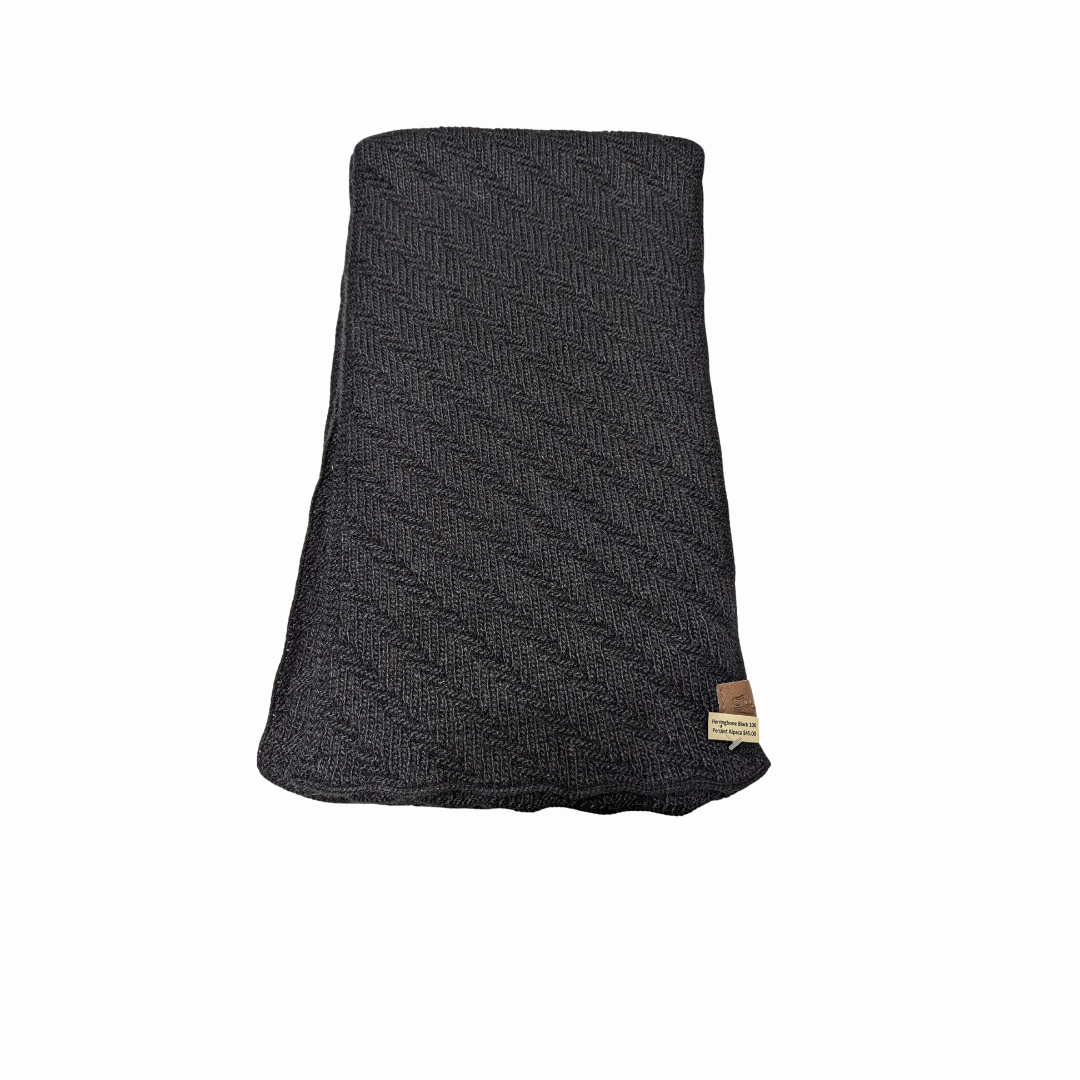 Herringbone Knit Scarf 50% Baby Alpaca