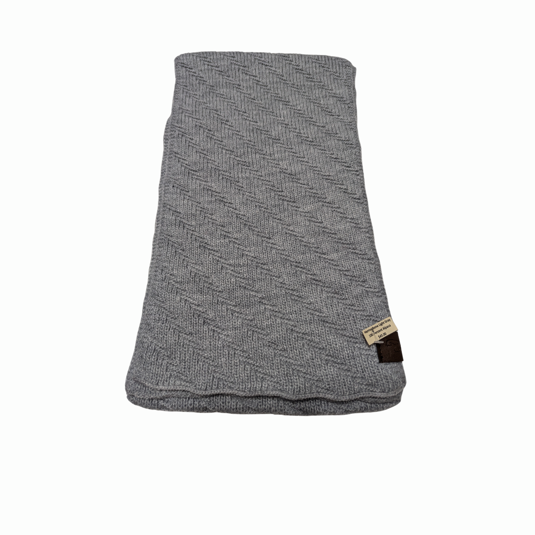 Herringbone Knit Scarf 50% Baby Alpaca