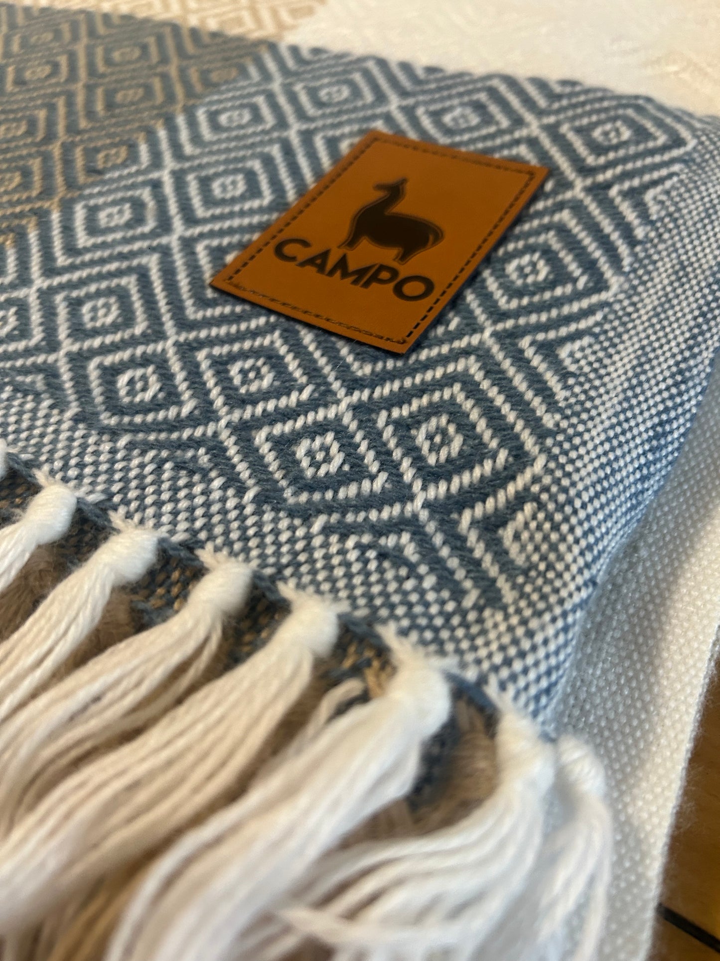 Checkered Alpaca Throw Blanket - Percy