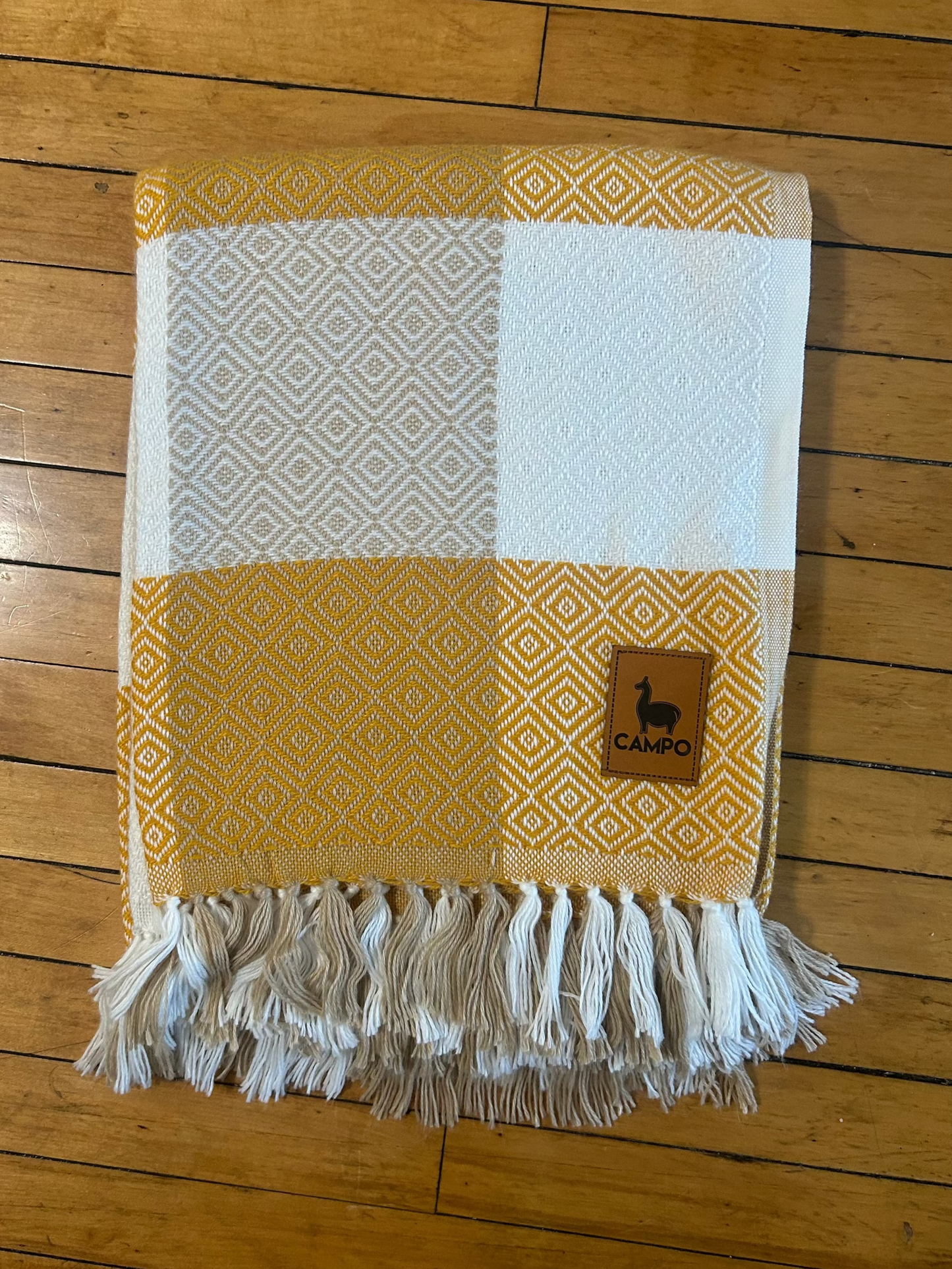 Checkered Alpaca Throw Blanket - Percy