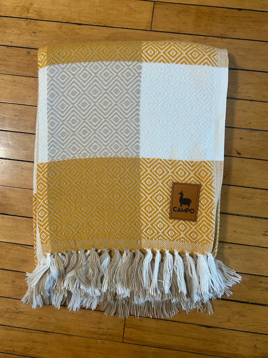 Checkered Alpaca Throw Blanket - Percy
