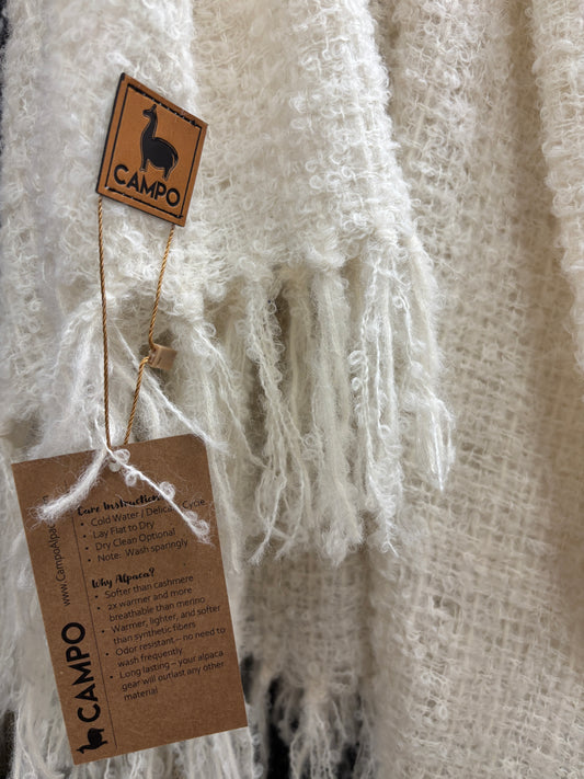 Baby Alpaca Hand Woven Boucle Blanket Scarf