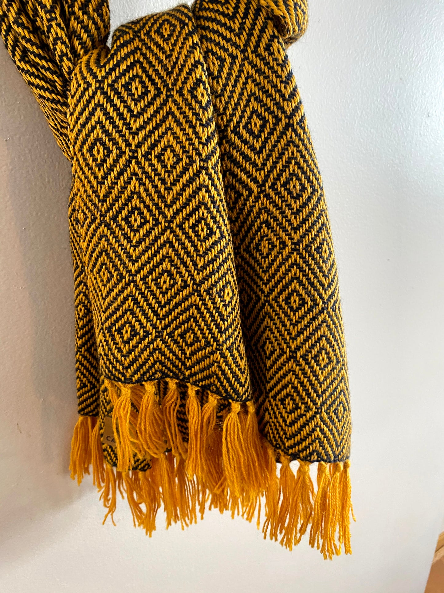 Woven Alpaca Scarf - Diamond Pattern