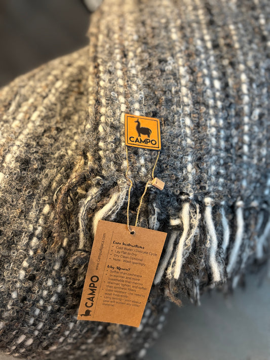 Shawl Scalloped 89 Percent Boucle Handwoven