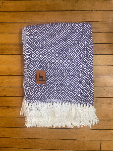Lavander  Inca Design Alpaca Throw Blanket Percy by Campo Alpaca – premium handwoven alpaca blanket