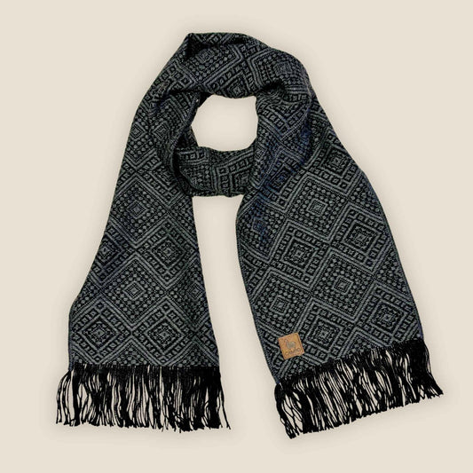 Percy Scarf - Handwoven Alpaca Scarf Black