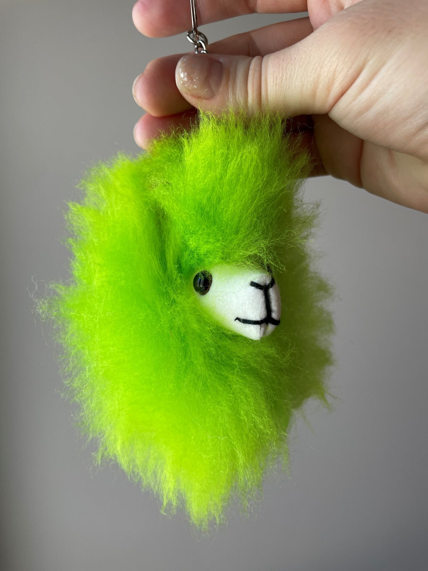 Alpaca Pom Pom Keychain