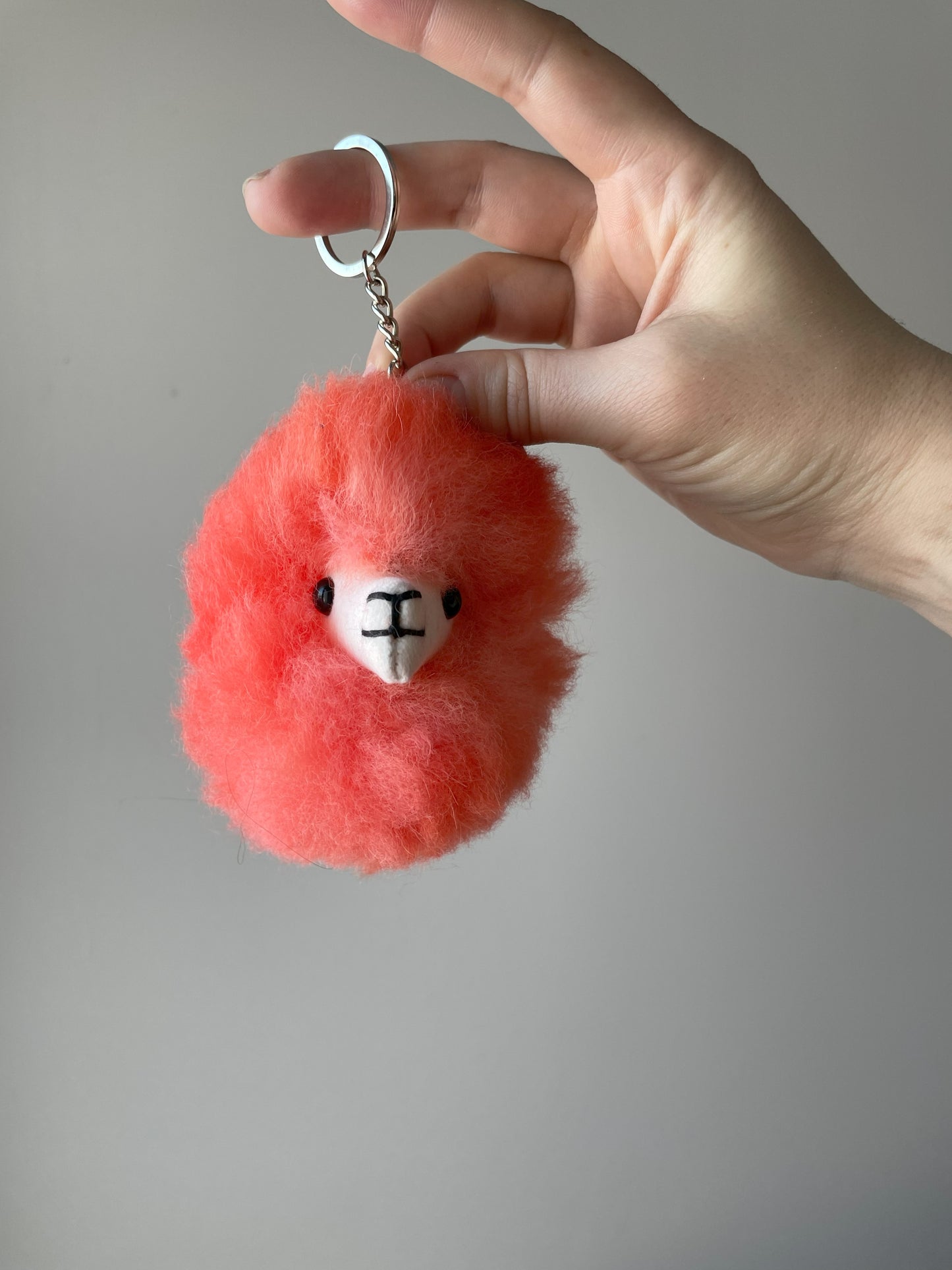 Alpaca Pom Pom Keychain