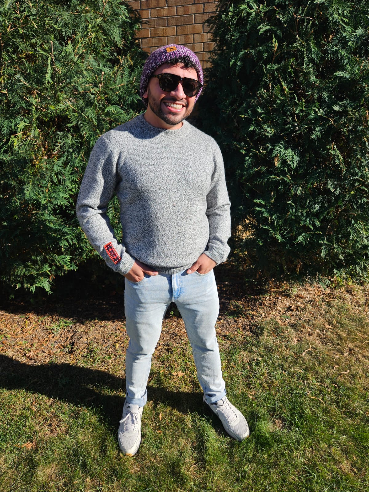 Alpaca Crew Neck Sweater - Salt & Pepper