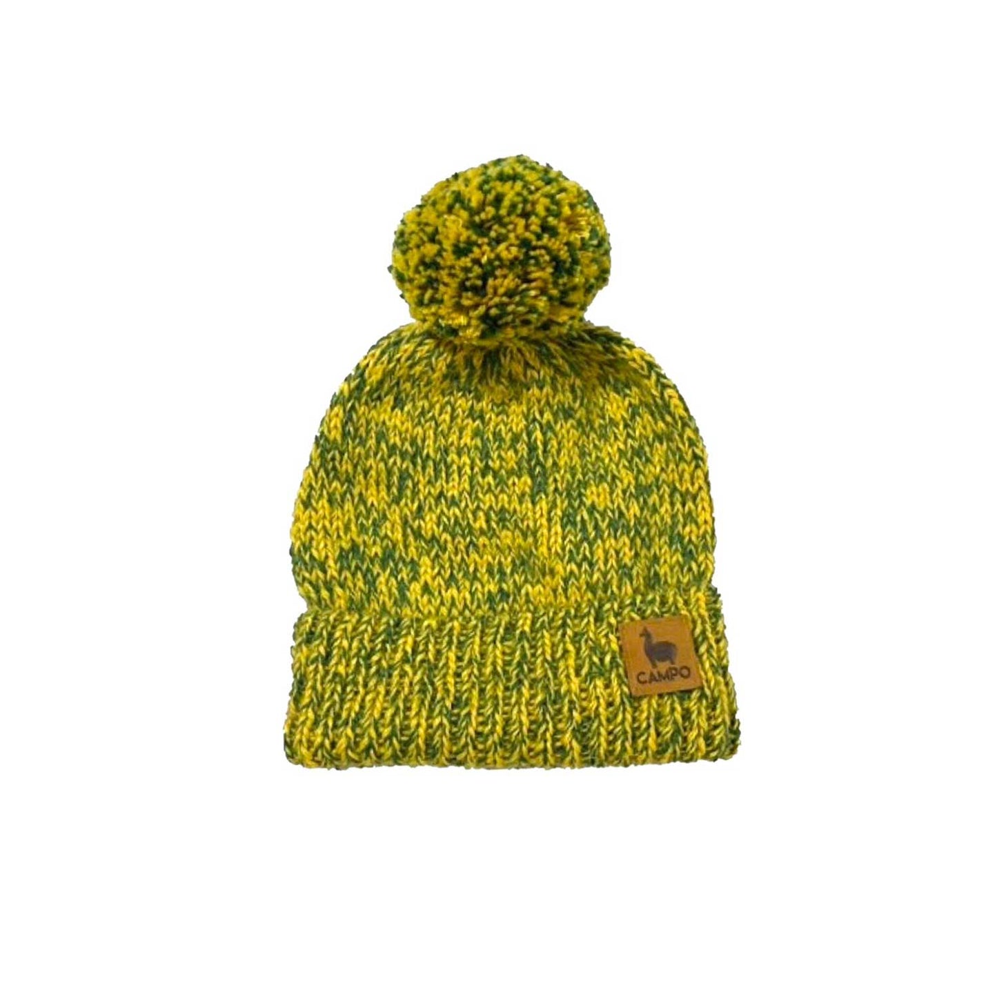 Alpaca Beanie - Green & Yellow