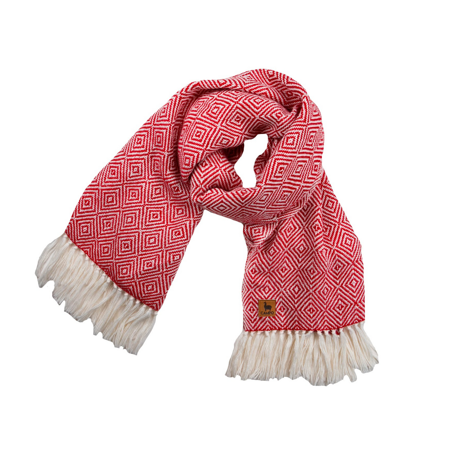 Woven Alpaca Scarf - Diamond Pattern