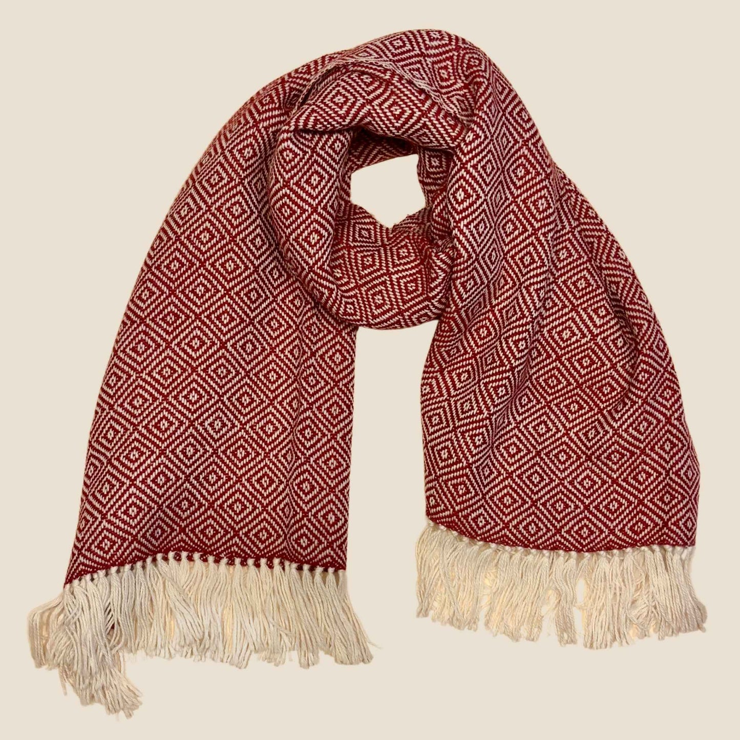 Woven Alpaca Scarf - Diamond Pattern