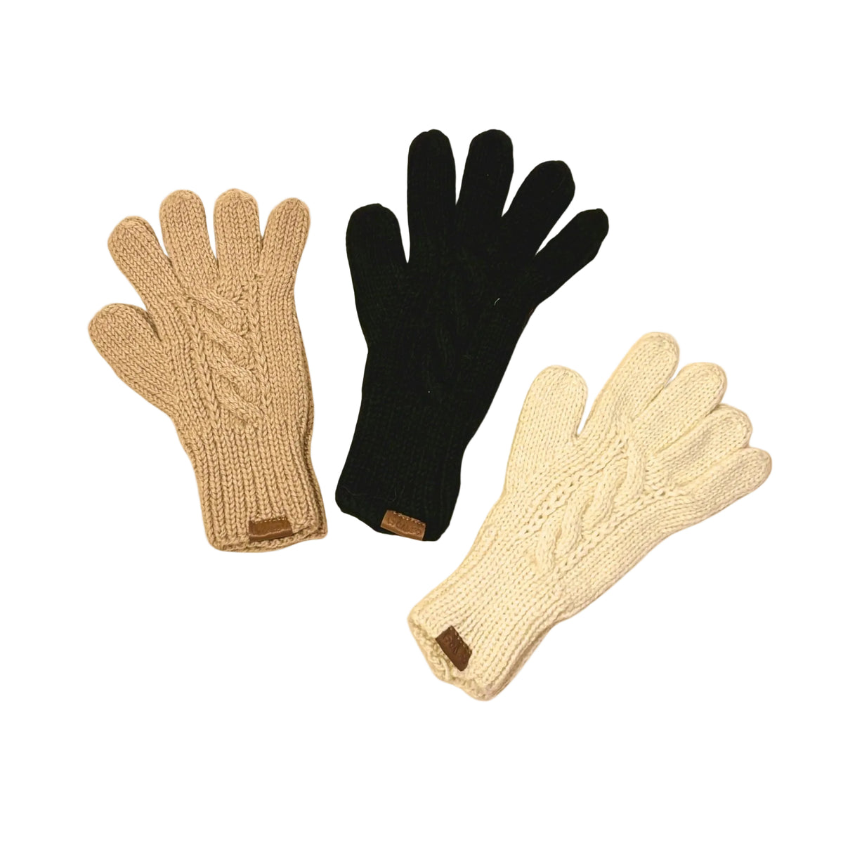 Tan, Black and White Alpaca Indecita Gloves