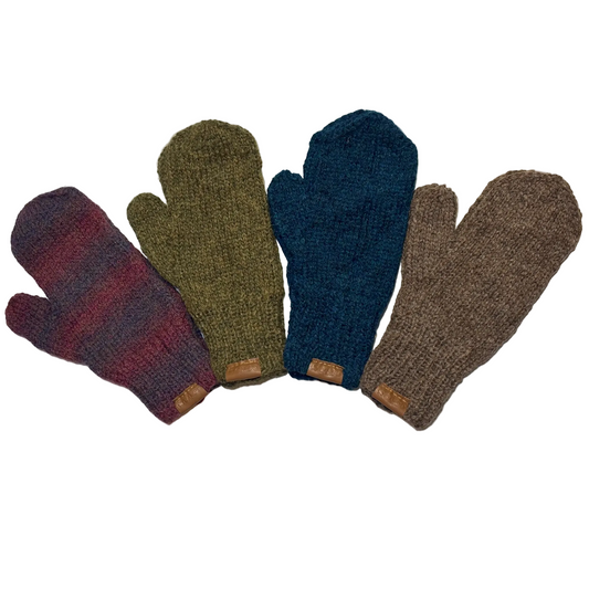 Mittens - Alpaca Wool - Handknit Solid (WS)