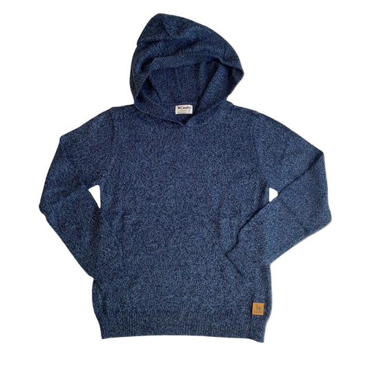 Blue hoodie on a beige background