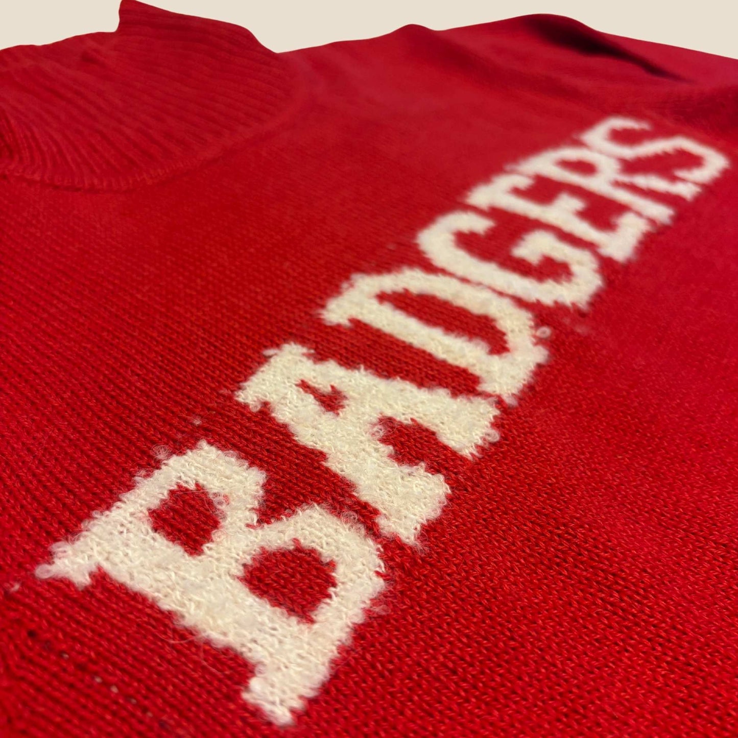 Badger Mock Neck Alpaca Sweater -Red - close-up