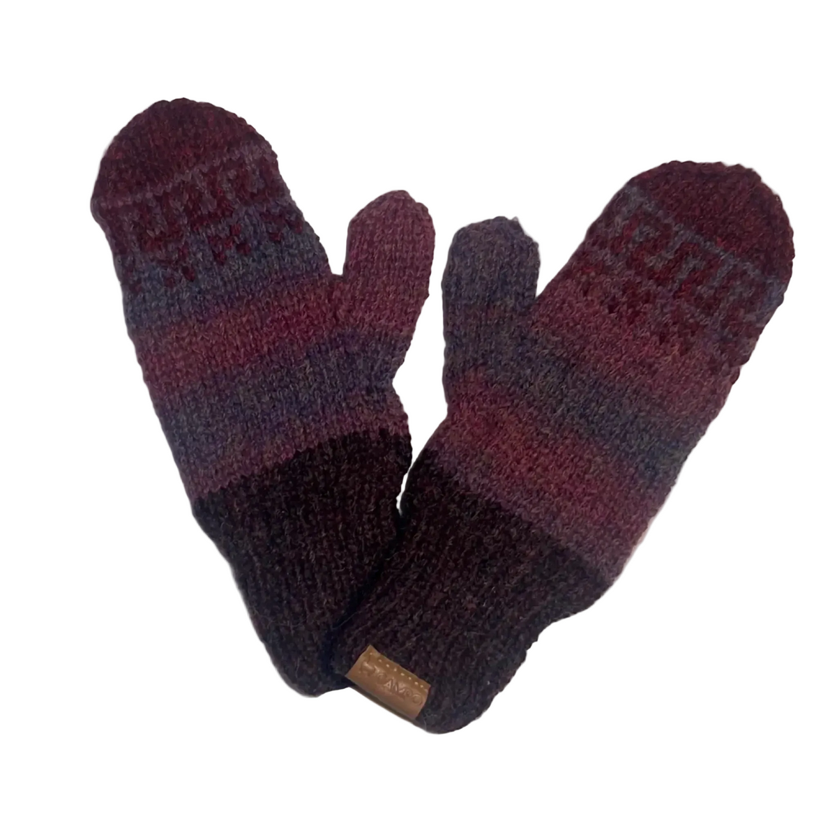 Color Block Alpaca Knit Mittens