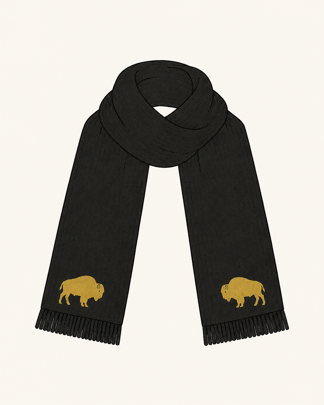 Buffalo Alpaca Scarf - Black