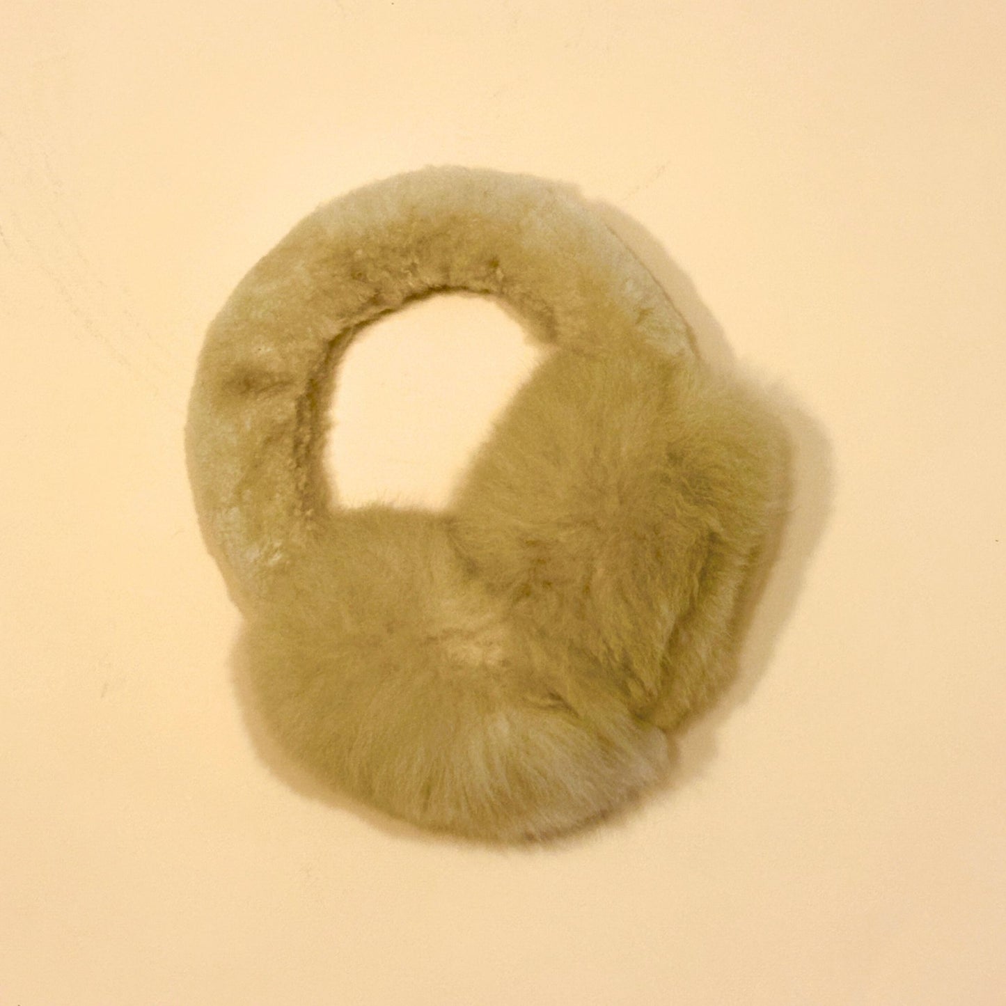 Tan Campo Alpaca Ear Muffs – hand-made 100% alpaca fur ear warmers for cozy winter comfort