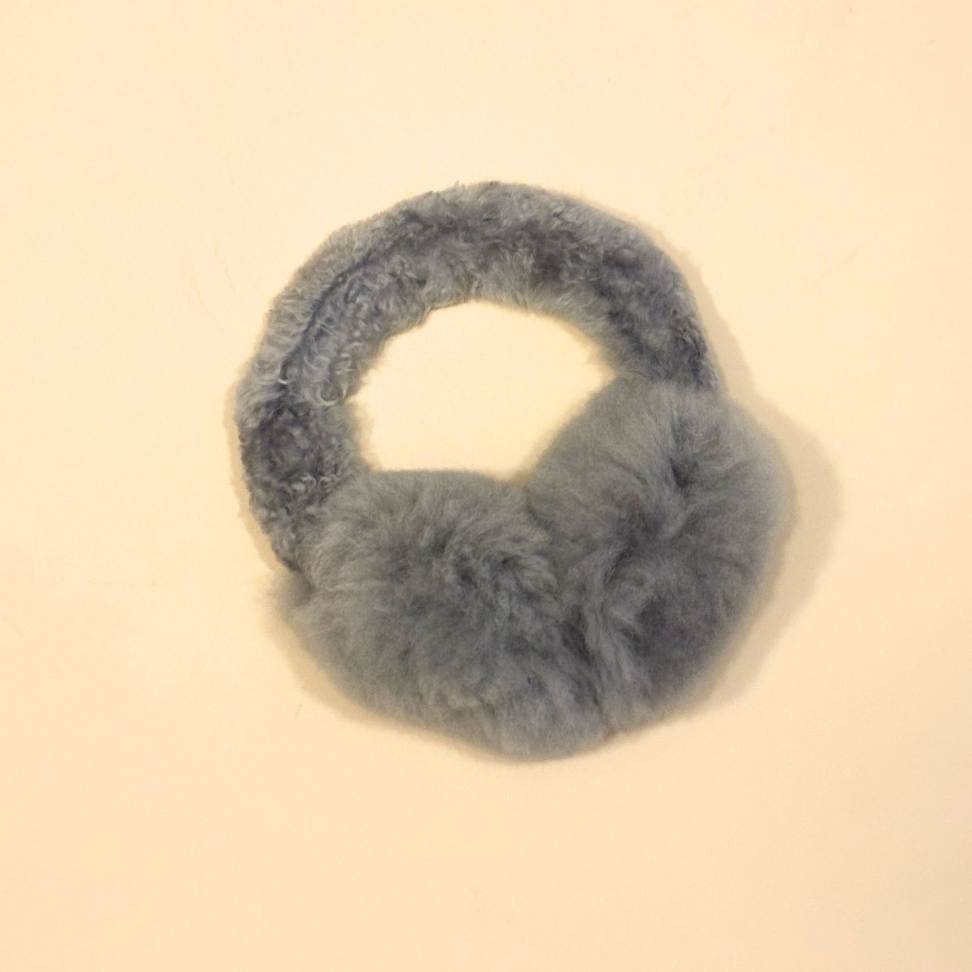 Silver Campo Alpaca Ear Muffs – hand-made 100% alpaca fur ear warmers for cozy winter comfort